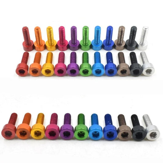 10pcs 7075 Aluminum screws DIN912  M3M4*6/8/10/12/14mm colourful aluminum hex socket cup machine screw