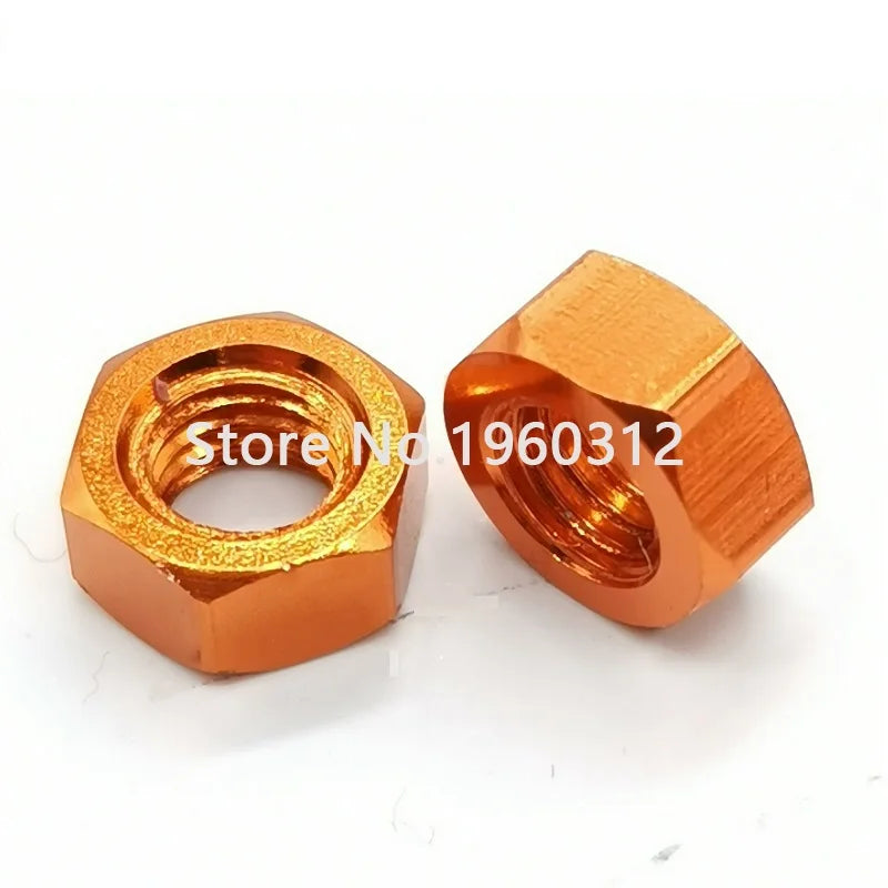 10pcs DIN934 colourful m3 m4 m5 m6 Aluminum Alloy Hexagonal Hex Nut Lock Nuts for FPV RC Multicolor Red Purple Royal Gold Pink