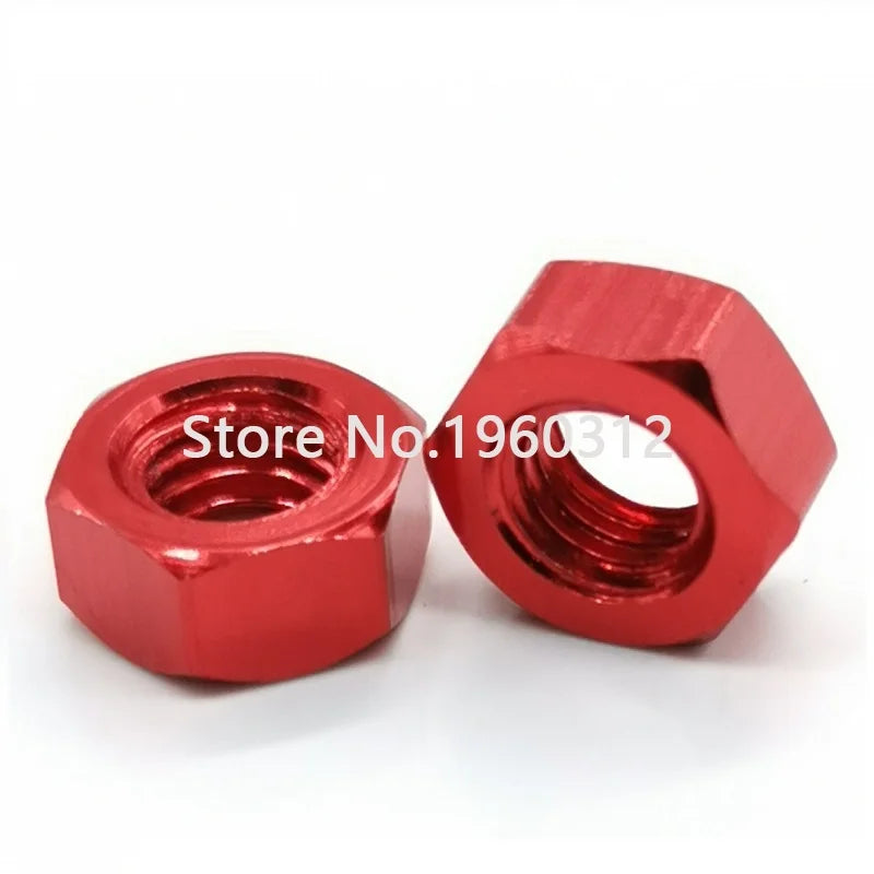 10pcs DIN934 colourful m3 m4 m5 m6 Aluminum Alloy Hexagonal Hex Nut Lock Nuts for FPV RC Multicolor Red Purple Royal Gold Pink