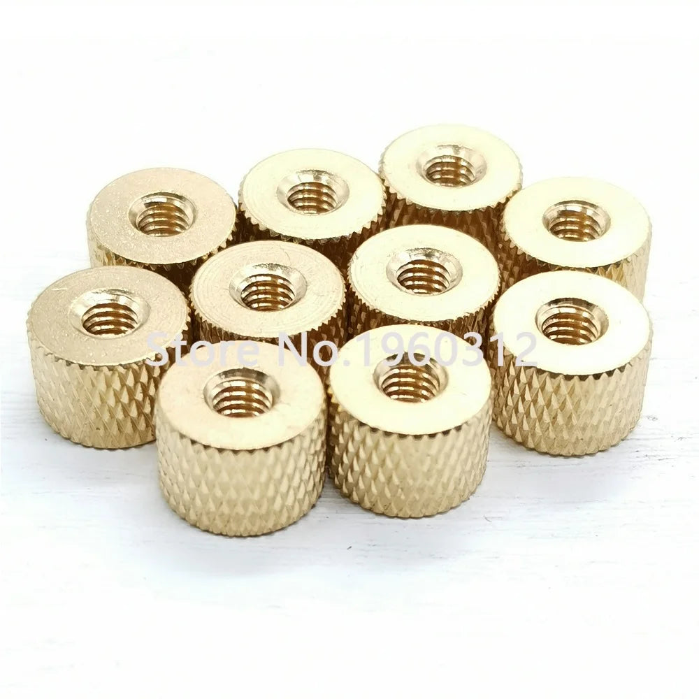 10pcs  M2 M2.5 M3 M4 Knurled Nut Brass Thumb Nut Cylindrical Adjust For Water Cooling PC Case Model