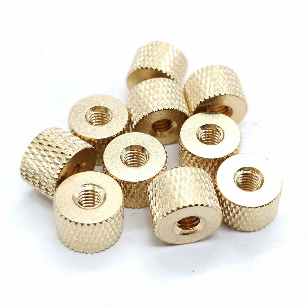 10pcs  M2 M2.5 M3 M4 Knurled Nut Brass Thumb Nut Cylindrical Adjust For Water Cooling PC Case Model