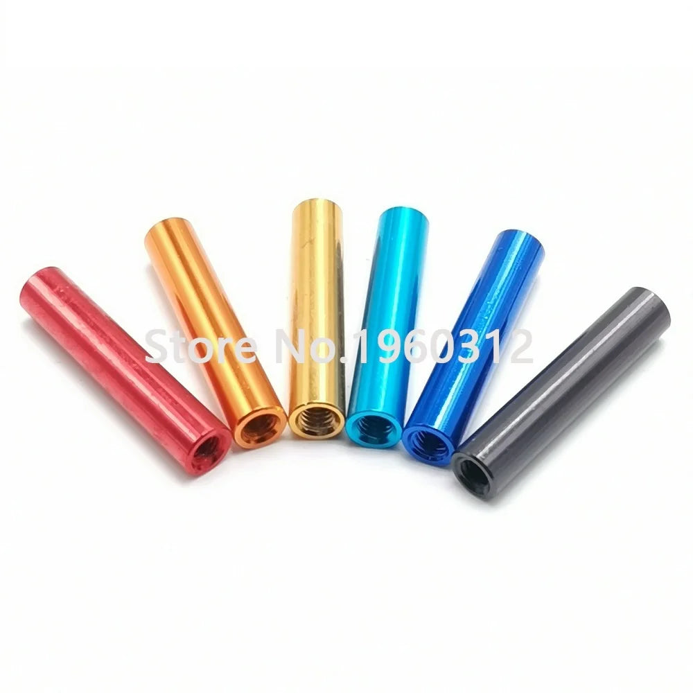 10pcs. M3  Black / Red /Light blue/Deep blue/ round aluminum standoff Column rods Round Aluminum Spacer for RC multirotors