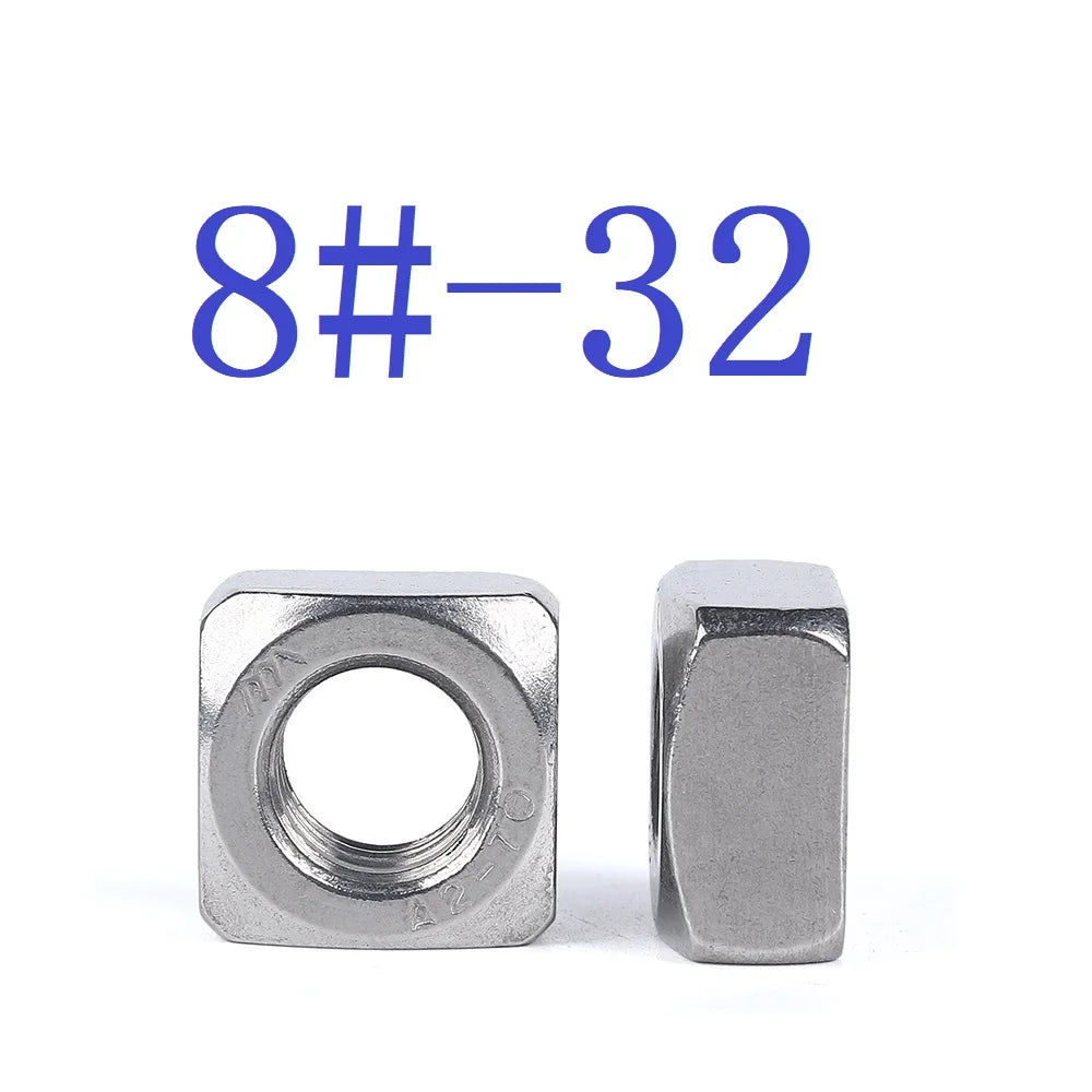 10pcs Stainless steel American GB39 square nut 6#-32 8#-32 10#-24 1/4-20  5/16-18 3/8-16 metric DIN557 square nut