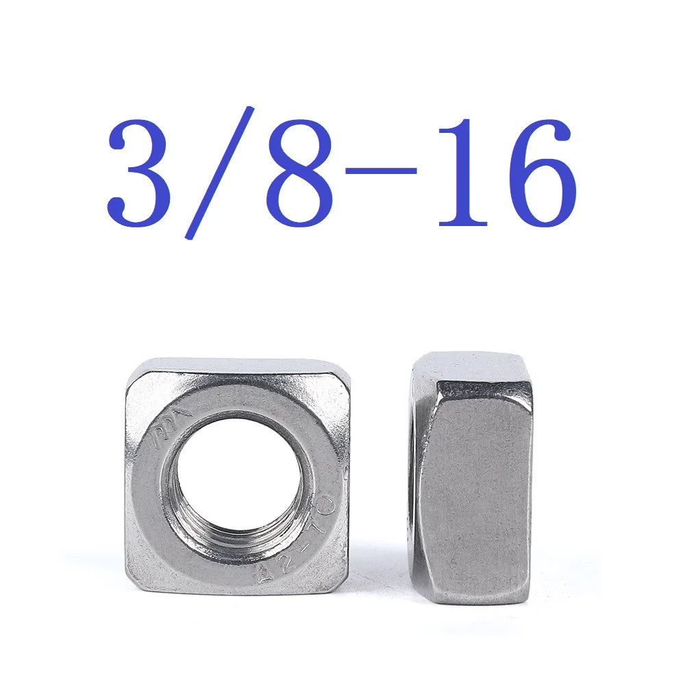 10pcs Stainless steel American GB39 square nut 6#-32 8#-32 10#-24 1/4-20  5/16-18 3/8-16 metric DIN557 square nut