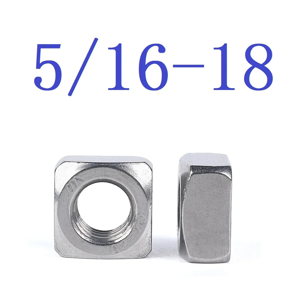 10pcs Stainless steel American GB39 square nut 6#-32 8#-32 10#-24 1/4-20  5/16-18 3/8-16 metric DIN557 square nut