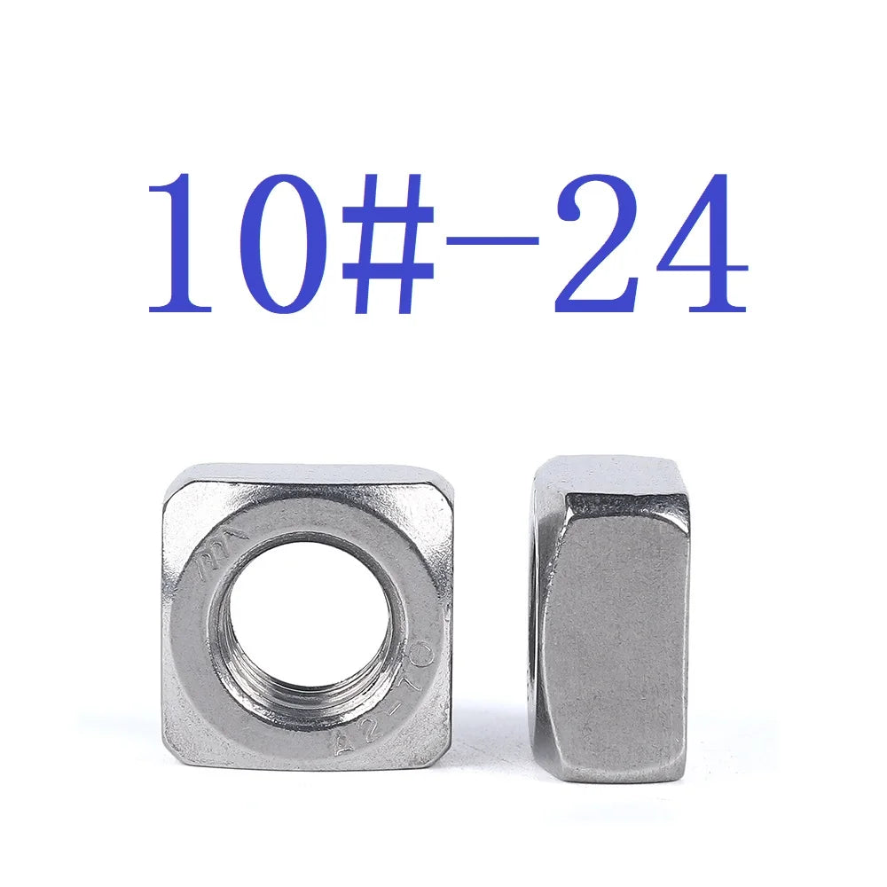 10pcs Stainless steel American GB39 square nut 6#-32 8#-32 10#-24 1/4-20  5/16-18 3/8-16 metric DIN557 square nut