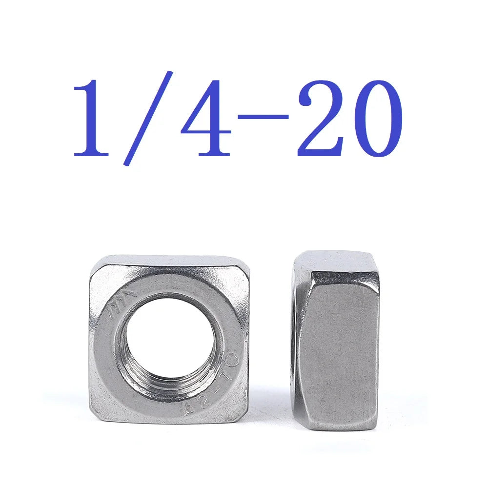 10pcs Stainless steel American GB39 square nut 6#-32 8#-32 10#-24 1/4-20  5/16-18 3/8-16 metric DIN557 square nut