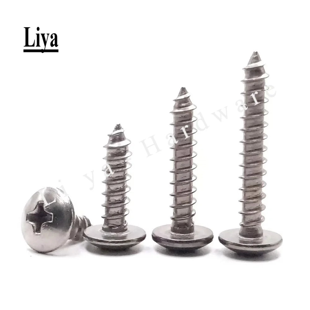 10pcs Titanium alloy pure titanium TA2 cross big flat head mushroom head self tapping M4  self-working screw wood screw