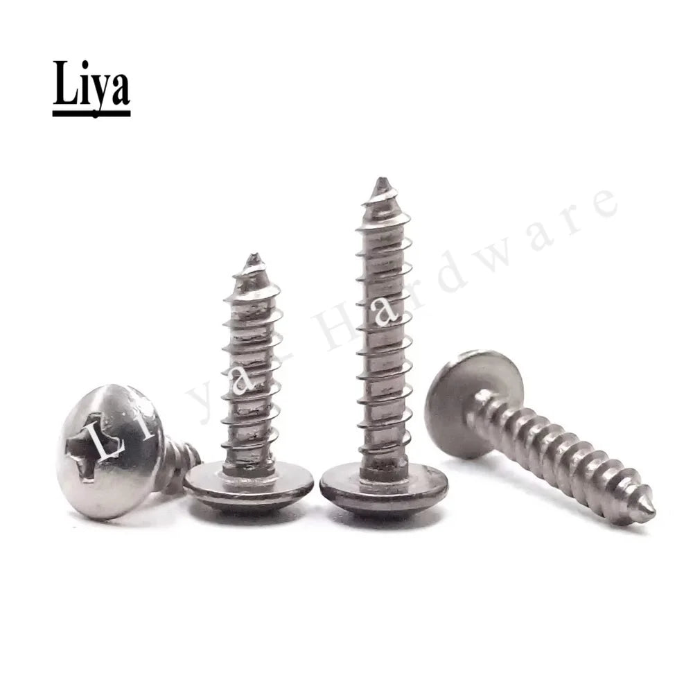 10pcs Titanium alloy pure titanium TA2 cross big flat head mushroom head self tapping M4  self-working screw wood screw