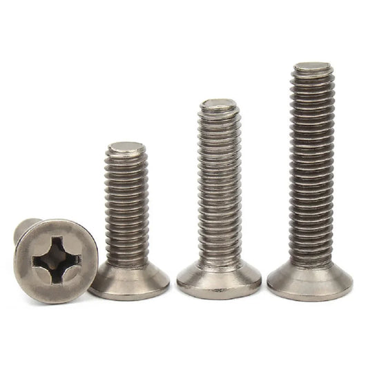 10pcs Titanium screws M1.4 M1.6 M2 M2.5 M3 M4 M5 GB819 countersunk head cross machine screw flat head cross machine screw