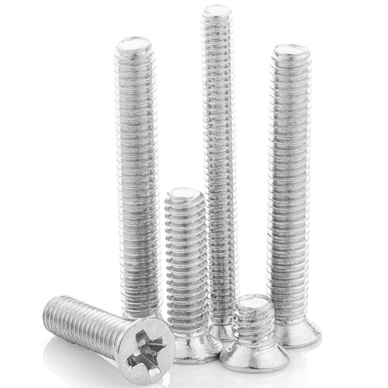 M1.2 M2.5 M4  NP Cross Countersunk & Flat Head Carbon Steel Machine Screws Electronic Small Screws for Electronic Device DIY Hardware & Precision Instrument Assembly