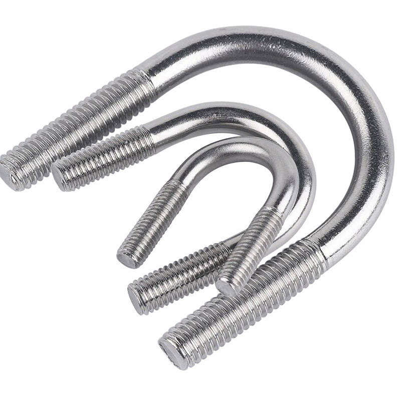 304 stainless steel U-bolt riding pipe hoop U-wire double head screw U-ring embedded part lifting ring clamp screw