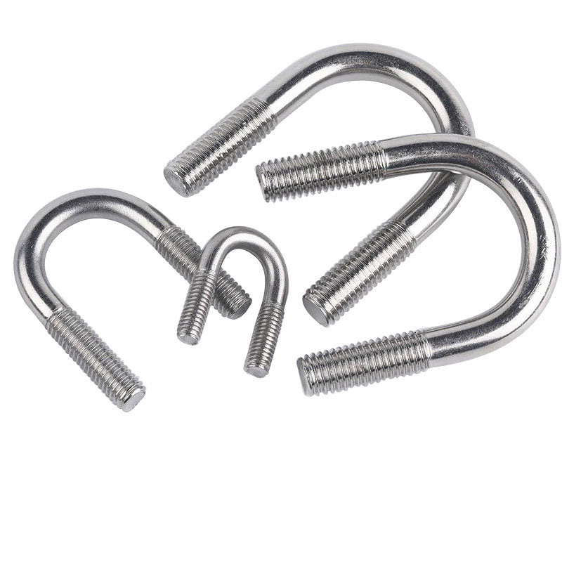 304 stainless steel U-bolt riding pipe hoop U-wire double head screw U-ring embedded part lifting ring clamp screw