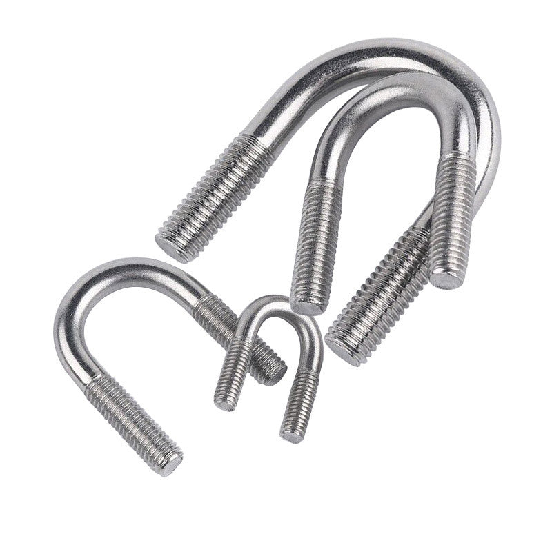 304 stainless steel U-bolt riding pipe hoop U-wire double head screw U-ring embedded part lifting ring clamp screw