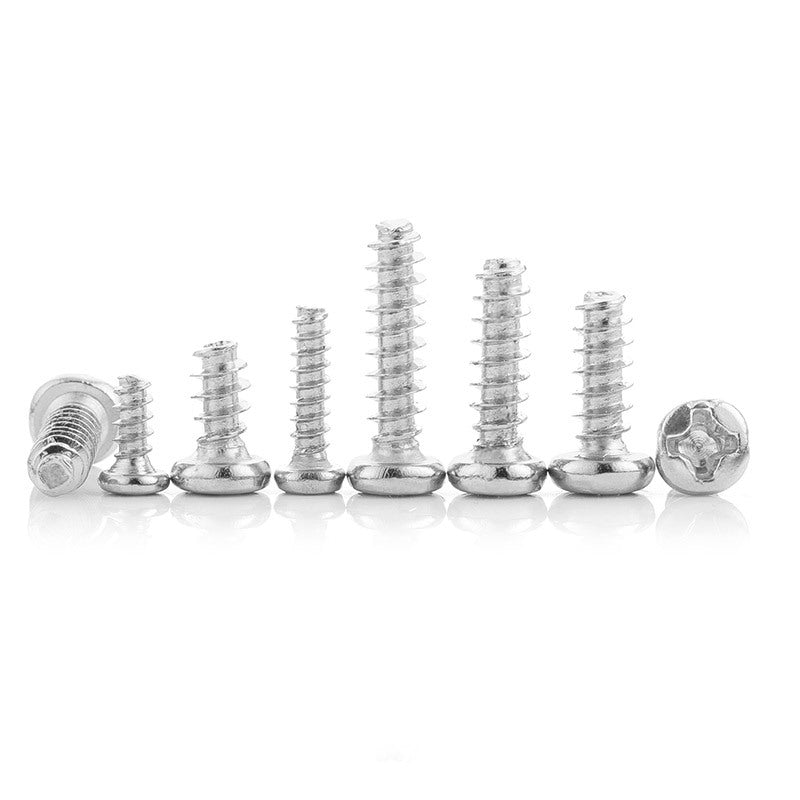 M1.2/M3/M4/M5 201 Stainless Steel Cross Round Head Flat Tail Self-Tapping Screw Pan Head Flat Tail Screw  for Electronic & Woodworking