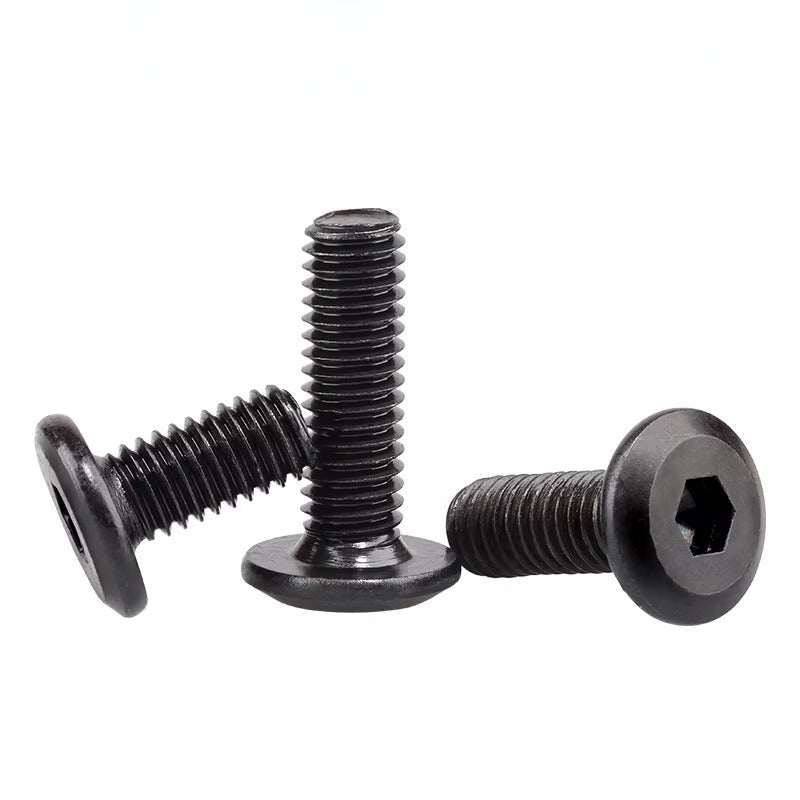 M2-M12 Black 304 Stainless Steel Hex Socket Screw Chamfered Large Flat Head Furniture Pair Lock Fastener
