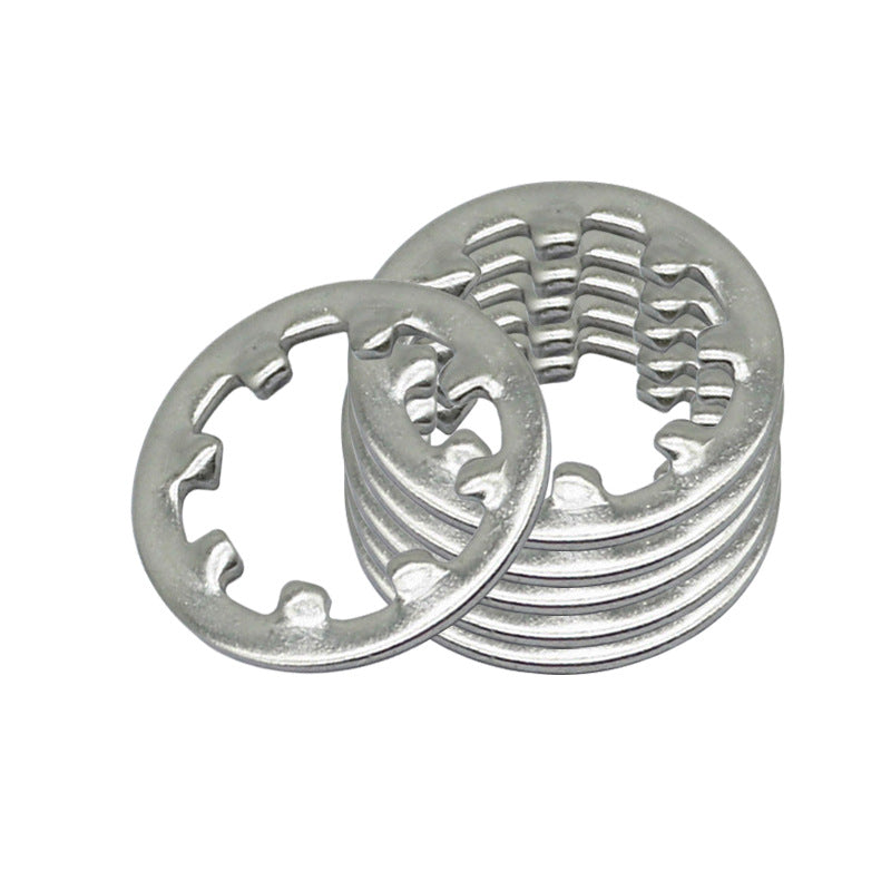 M4/M6/M10 304 Stainless Steel Locking Gasket Washer Tooth Profile Retreat Stop Flat Washer Anti-Loose Anti-Slip Gasket for Construction & Furniture Fastening