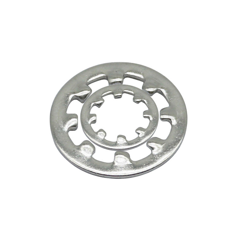 M4/M6/M10 304 Stainless Steel Locking Gasket Washer Tooth Profile Retreat Stop Flat Washer Anti-Loose Anti-Slip Gasket for Construction & Furniture Fastening