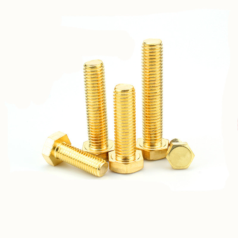 M4/M6/M8/M10 H62 External Hexagon Copper Screw Bolt Trimmed Hexagon Copper Machine Tooth Screw Machine Screw for Industrial & Hardware Use
