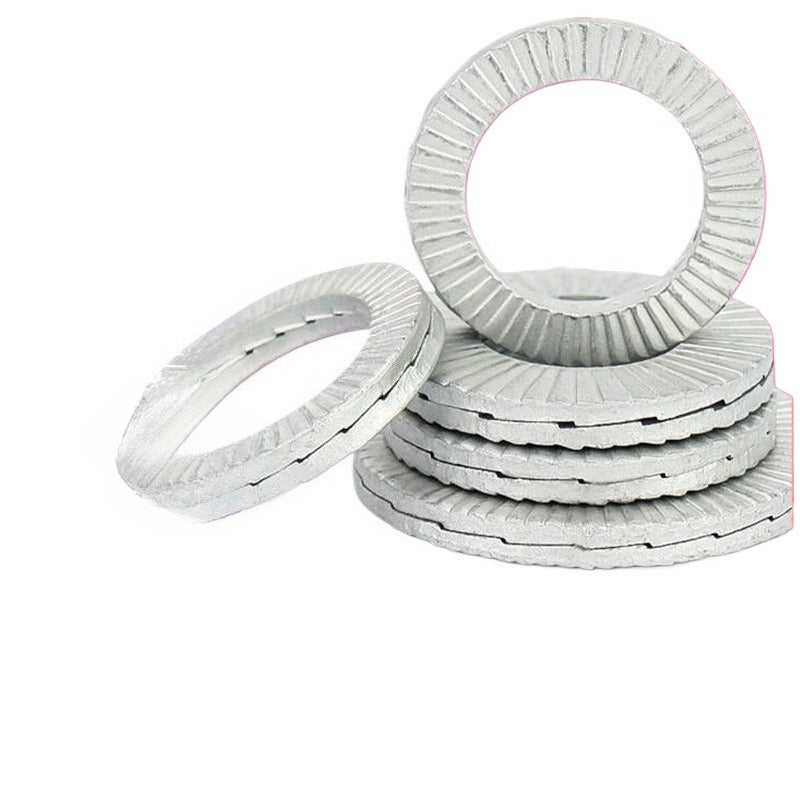 M3M4 304 stainless steel double-stack self-locking anti-loosening gasket 65 manganese occlusion toothed anti-skid locking screw gasket for Machinery & Equipment