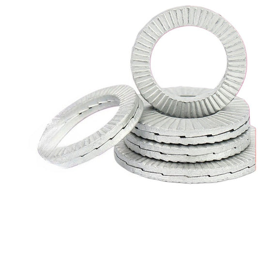 M3M4 304 stainless steel double-stack self-locking anti-loosening gasket 65 manganese occlusion toothed anti-skid locking screw gasket for Machinery & Equipment