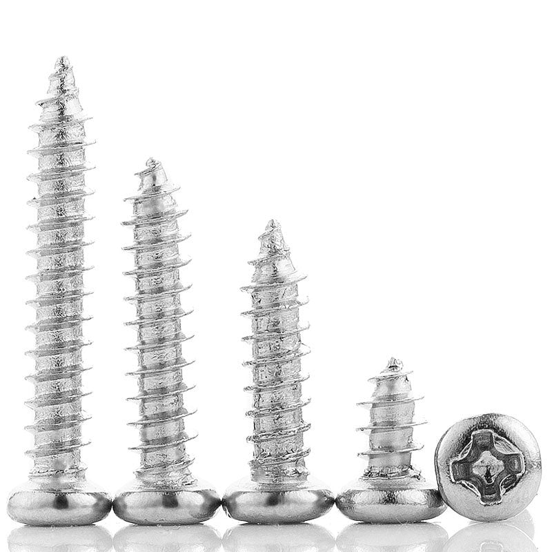 M1-M6 Nickel-Plated Hardened Round Head Cross Self-Tapping Screws -Pan Head Electronic Small Screws for Electronic Devices