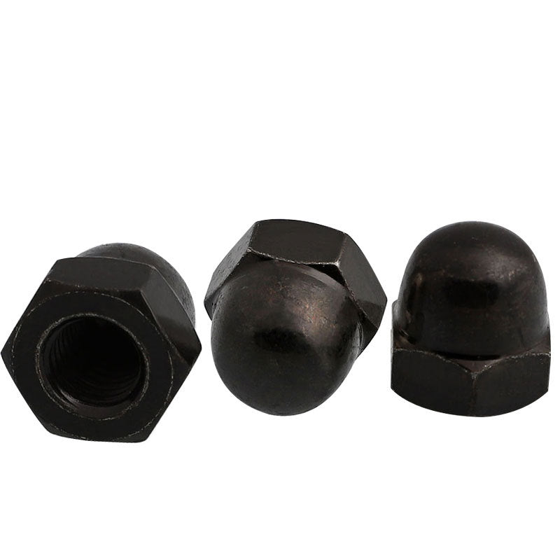 M8M10M12 304 stainless steel black nut 201 semi-round head cover nut manufacturer spherical integrated cover nut