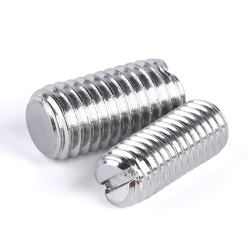 M3 M4 M6 M8 304 Stainless Steel Headless Flat-End Set Screw – Slotted for Machine Maintenance & Fastening