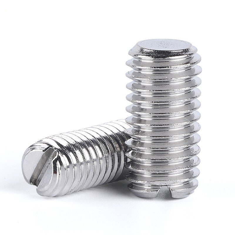 M3 M4 M6 M8 304 Stainless Steel Headless Flat-End Set Screw – Slotted for Machine Maintenance & Fastening