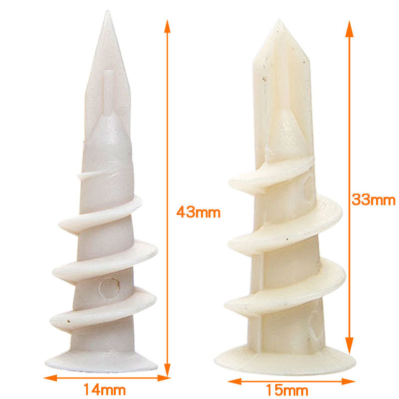 Spiral Colloidal Expansion Tube White Gypsum Board Special Nylon Plastic Expansion Tube Hose Plug Wall Plug for Home Renovation