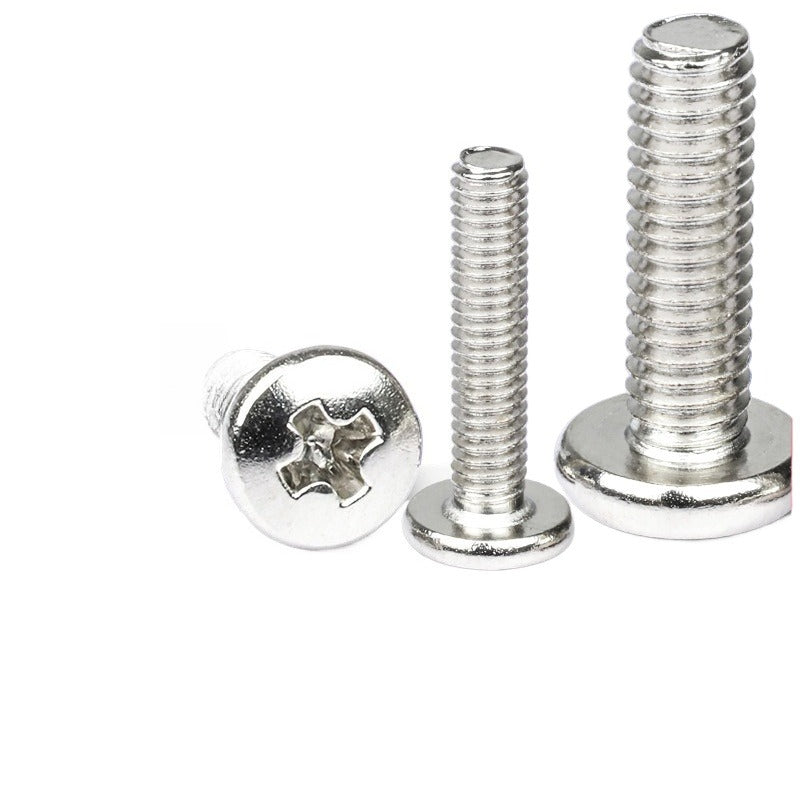M2.5 M3 M4 M5 Nickel Plated Iron Cross Large Round Head Screws Carbon Steel Large Disc Head Screws for Furniture & Electronics