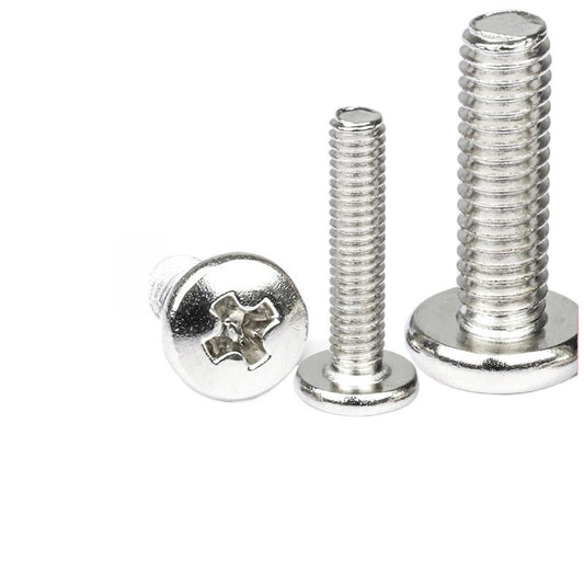M2.5 M3 M4 M5 Nickel Plated Iron Cross Large Round Head Screws Carbon Steel Large Disc Head Screws for Furniture & Electronics