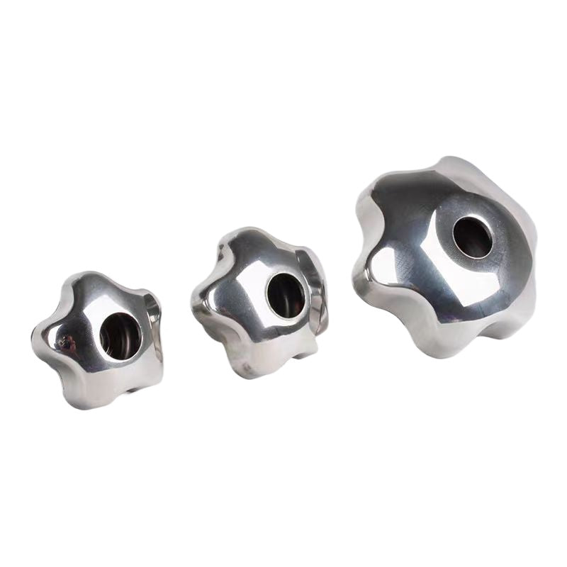 M8/M10/M12/M14 304 stainless steel hexagonal plum handle nut through hole hand screw nut star handle knob  for Mechanical Fixture & Equipment Repair