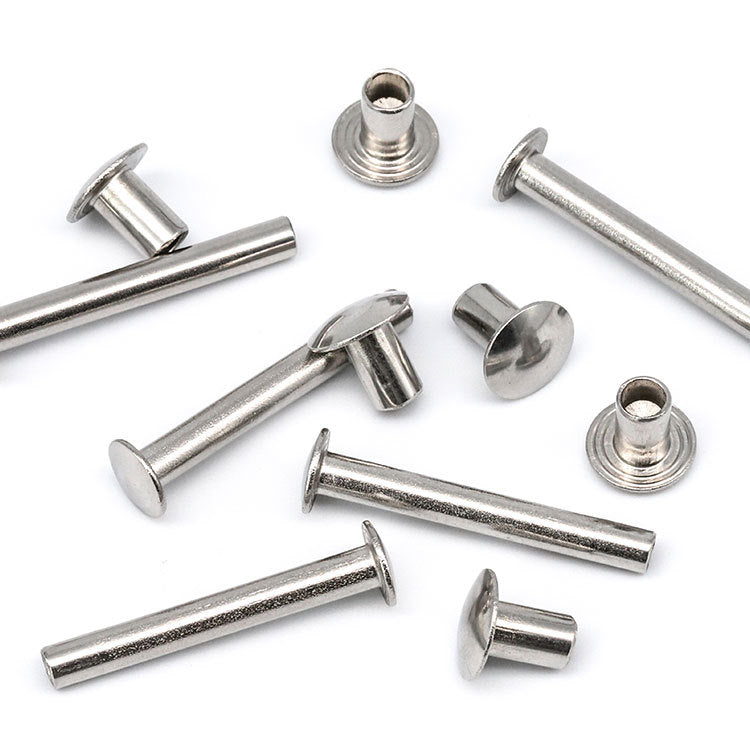 φ 1.5/φ 2/φ 2.5 201 Stainless Steel  Flat Round Head Semi-Hollow Rivet Round Head Hollow Core Rivet Hollow Hair Nail for Decoration & Handicrafts