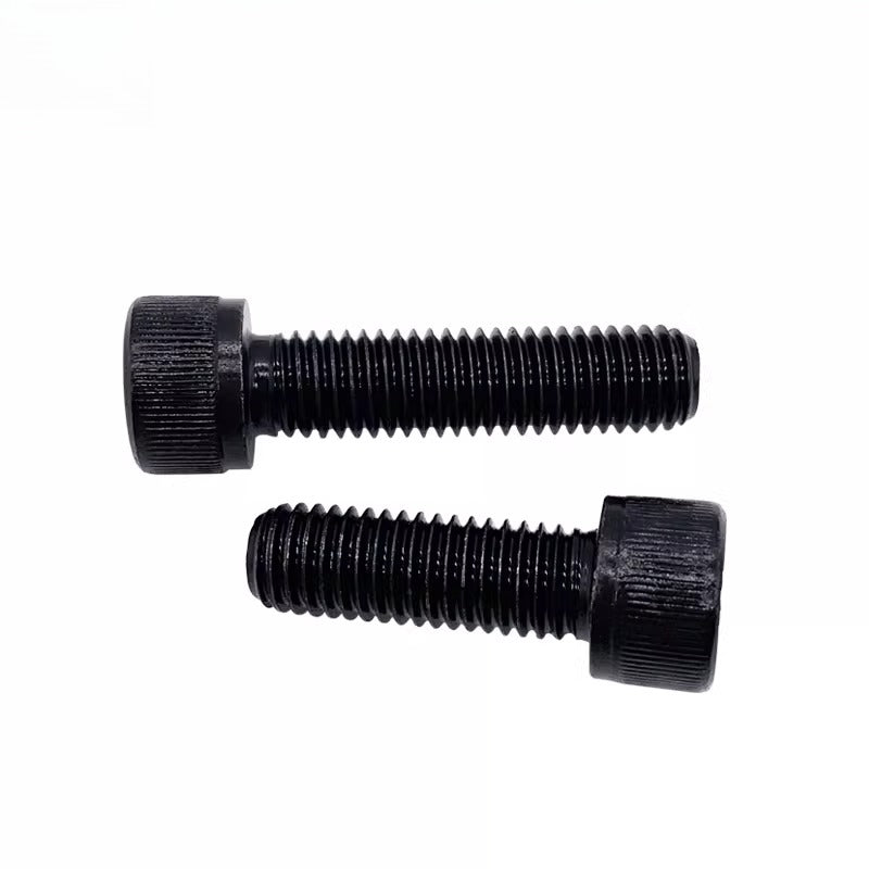DIN912  M12×1.25  Black 304  Knurled Screw Fine Thread Cylindrical Head Hex Machine Screw