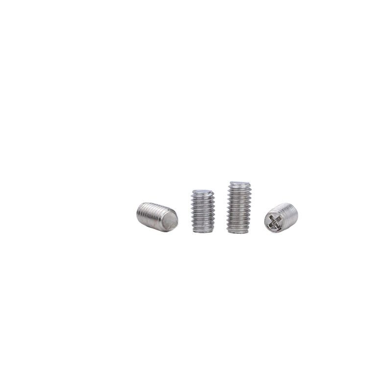 M2/M3/M4/M6 304 Stainless Steel Cross Flat End Set Screws Headless Flat Tail Grub Screws for Machinery & Fixing