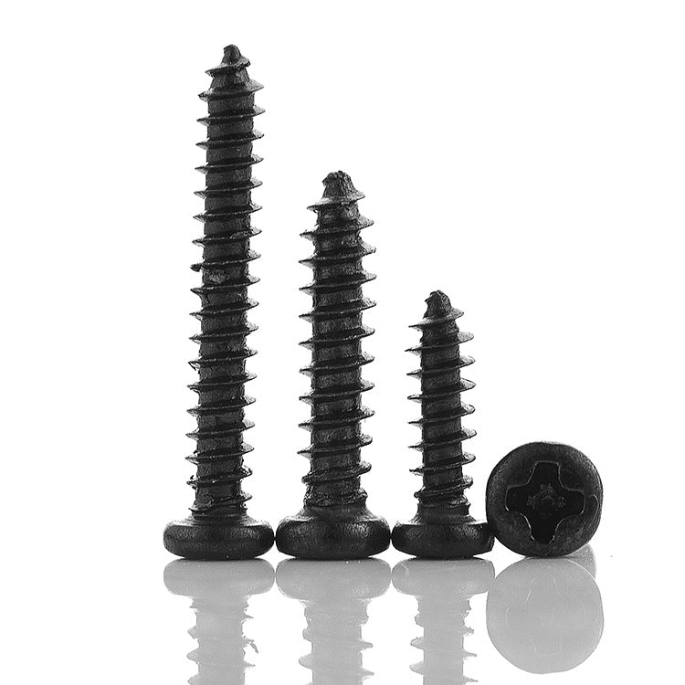 M1M2M3M4 Hard Black Carbon Steel Cross Pan Head Self-Tapping Screws for Electronic & Small Appliance Assembly