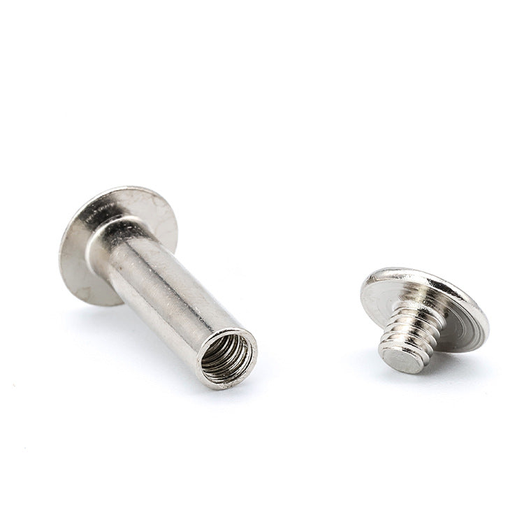 φ3/φ3.5/φ4.5 201 Stainless steel child and mother rivets Flat head pair lock letter nails Hand percussion rivets for Bags, Leather & Crafts