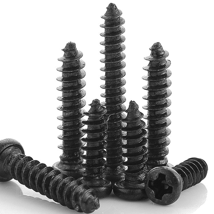 M1M2M3M4 Hard Black Carbon Steel Cross Pan Head Self-Tapping Screws for Electronic & Small Appliance Assembly