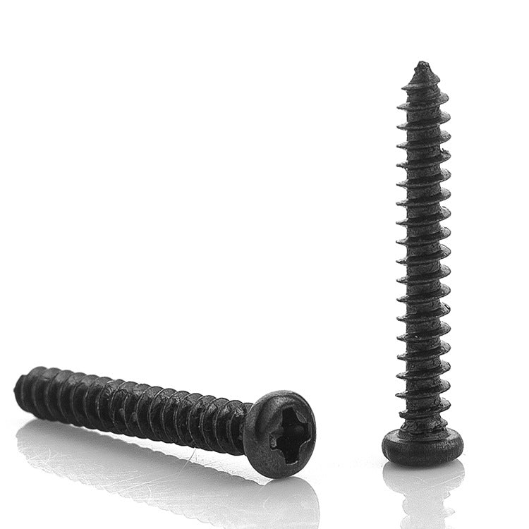 M1M2M3M4 Hard Black Carbon Steel Cross Pan Head Self-Tapping Screws for Electronic & Small Appliance Assembly