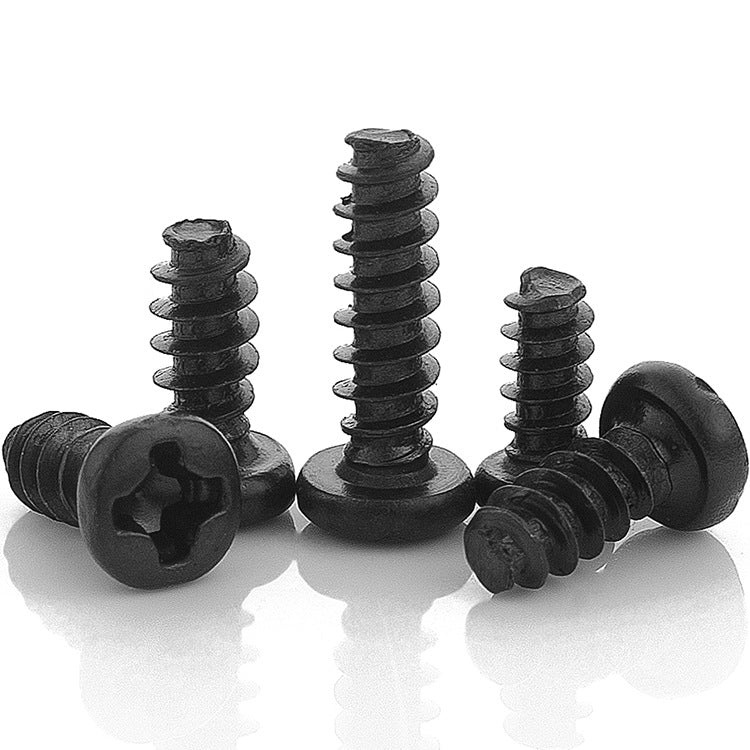 M2/M3/M4  304 Stainless Steel Black Phillips Round Head Flat Tail Self Tapping Screw pan head flat tail self-tapping screw for Electronic & Furniture Assembly