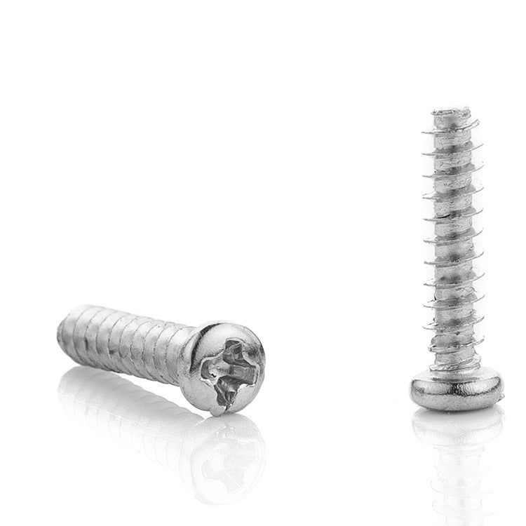 M1.6/M2.6/M3/M4 Nickel-plated cross round head flat tail self-tapping screw pan head self-tapping nail plus hard screw for Furniture & Small Appliances