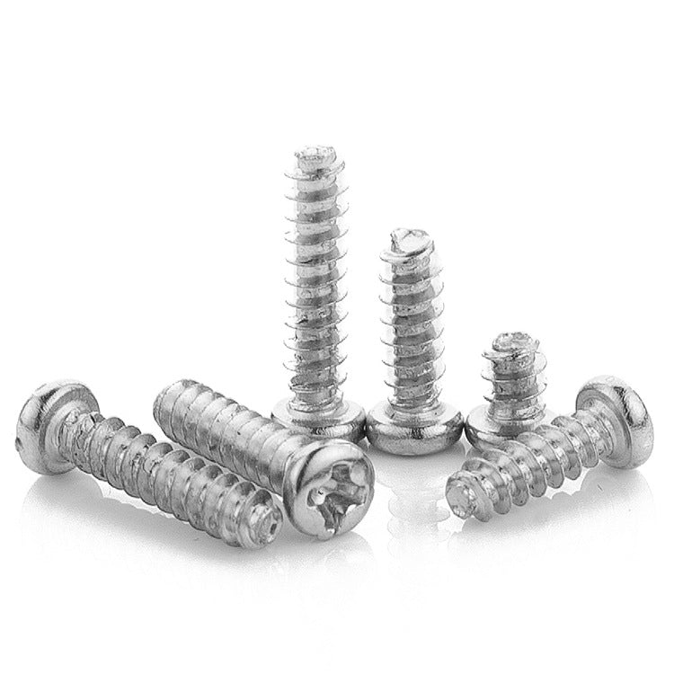 M1.6/M2.6/M3/M4 Nickel-plated cross round head flat tail self-tapping screw pan head self-tapping nail plus hard screw for Furniture & Small Appliances