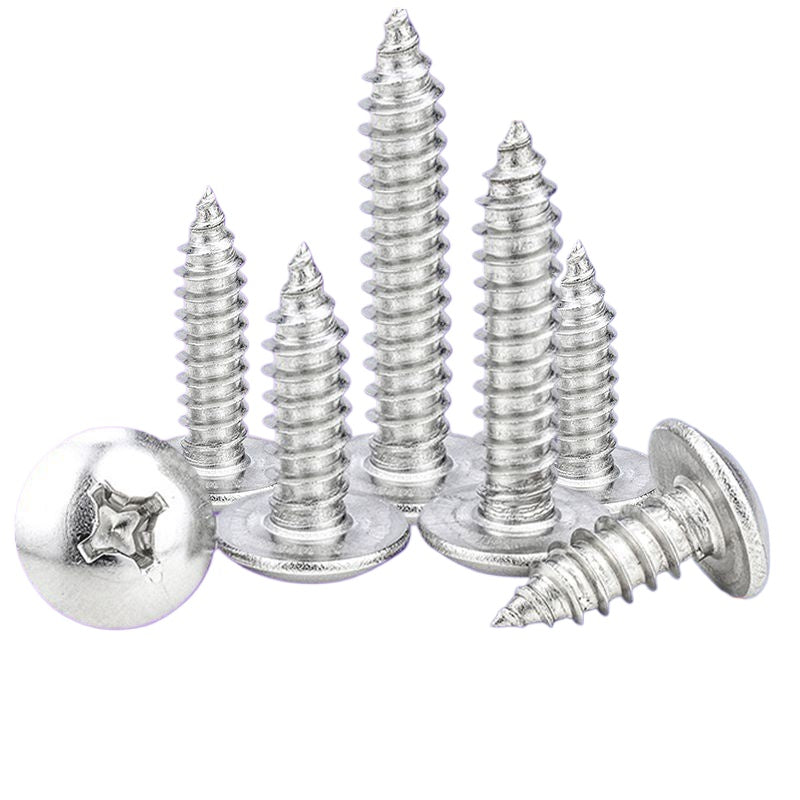 M4/M5/M6 201 stainless steel screw Phillips groove large flat head screw umbrella head mushroom head self-tapping screw  for Household & Construction
