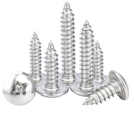 M4/M5/M6 201 stainless steel screw Phillips groove large flat head screw umbrella head mushroom head self-tapping screw  for Household & Construction