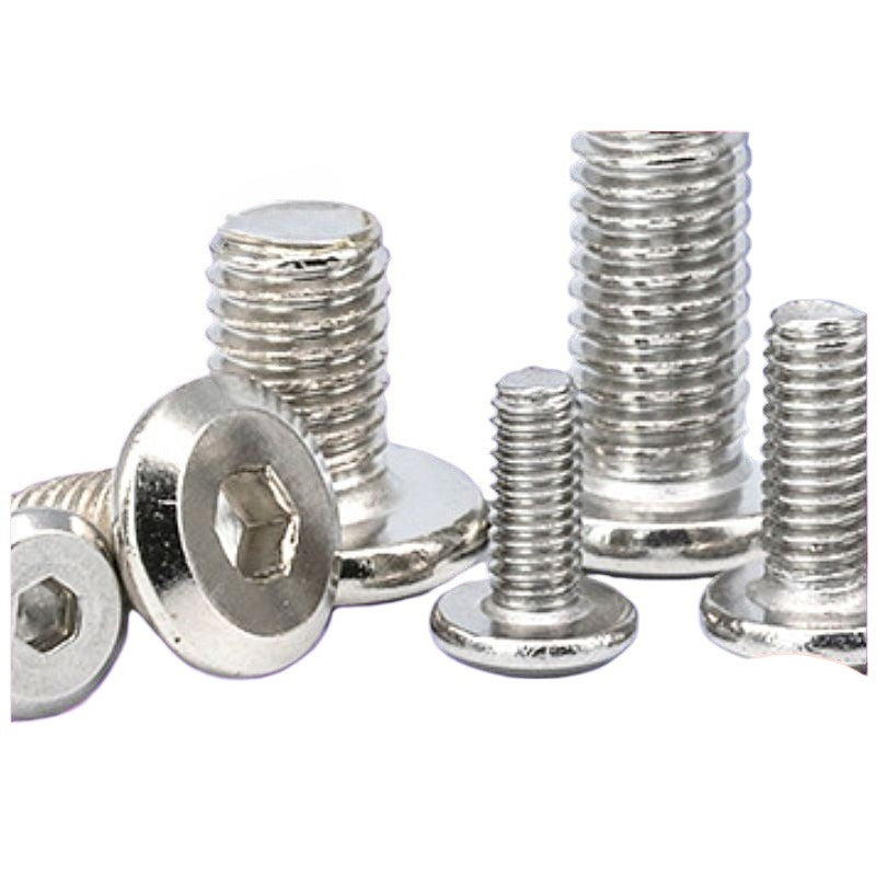 M6/M8 Iron-plated nickel-plated large flat head chamfered hexagon screws beveled hexagon machine teeth screws Furniture bolts for Furniture Hardware