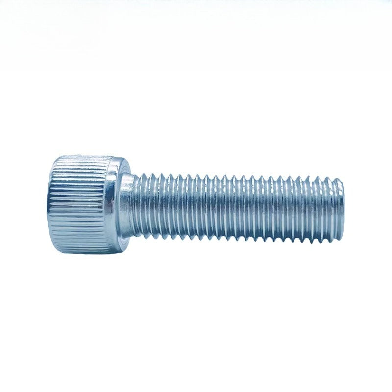 DIN912 M4-M10 12.9 Grade Blue-White Zinc Screw Cylindrical Head Hex Knurled Cup Head Fastener