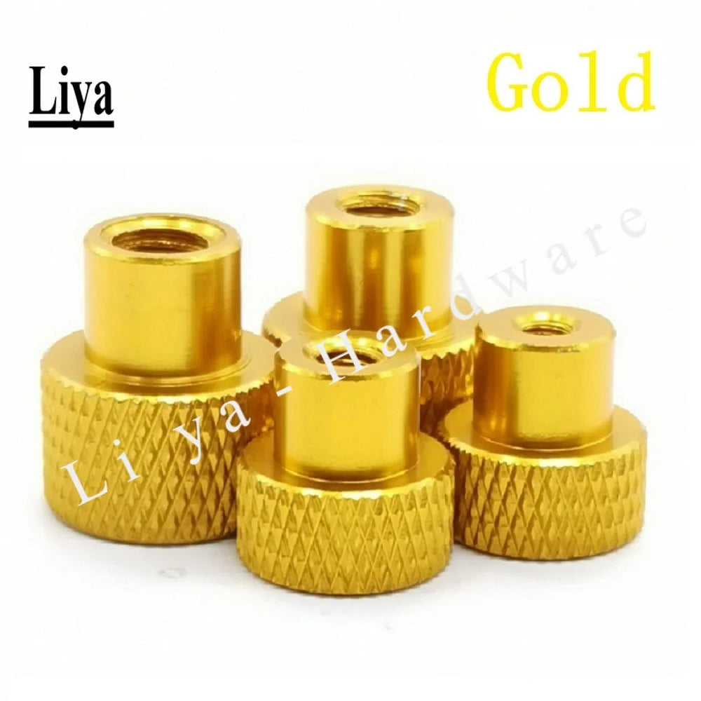 2-10pcs M2 M3 M3.5 M4 M5 M6 Blind hole Hand Nut Knurled Aluminum Thumb nut for Locking airflame aluminum alloy Tighten Handnut