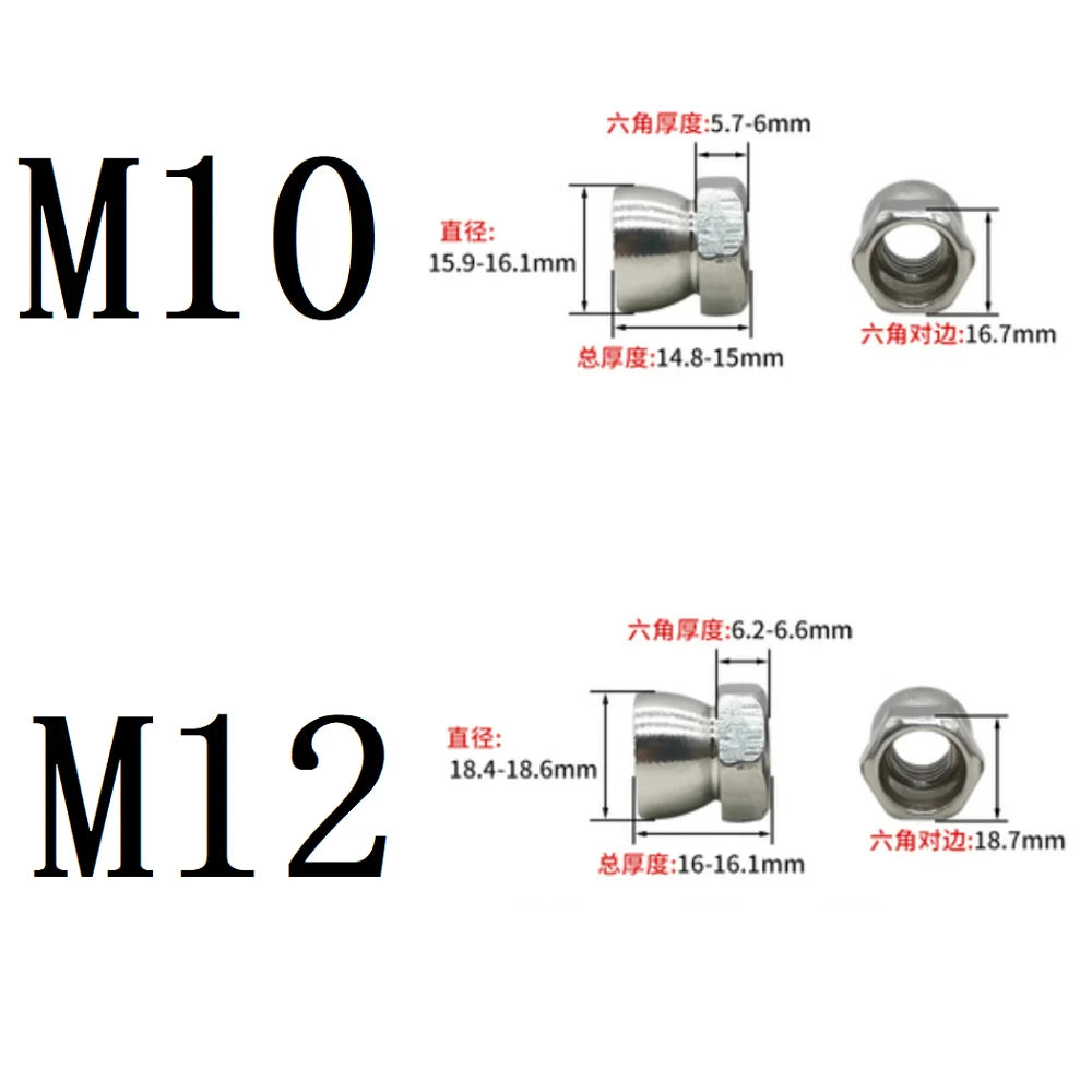 2-10pcs M6 M8 M10 304 stainless steel twist-off anti-theft nut twist-off anti-theft nut twist-off anti-demolition nut cap