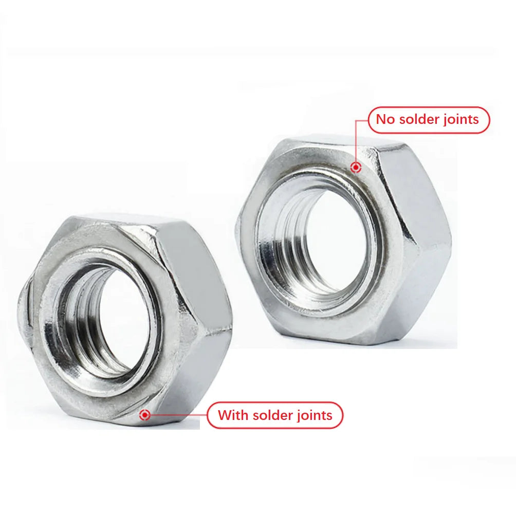 2-20pcs 304 stainless steel M3M4M5M6M8M10M12M14M16 DIN929 hexagon welding nut spot welding nut solder joints nut